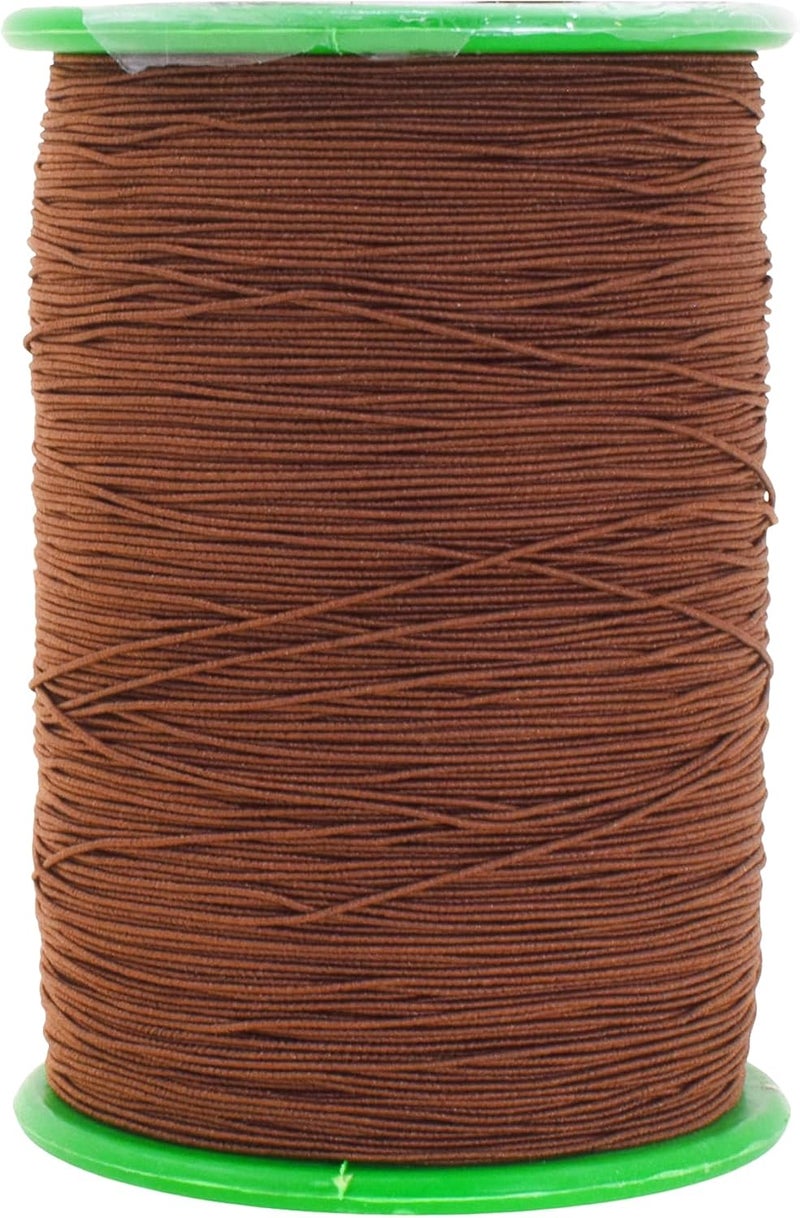 Mandala Crafts Brown Shirring Elastic Thread for Sewing, Knitting, Smocking, and DIY Crafts - 546 Yards 0.6mm Fine Thin Stretch Thread for Sewing Machines - Image 1