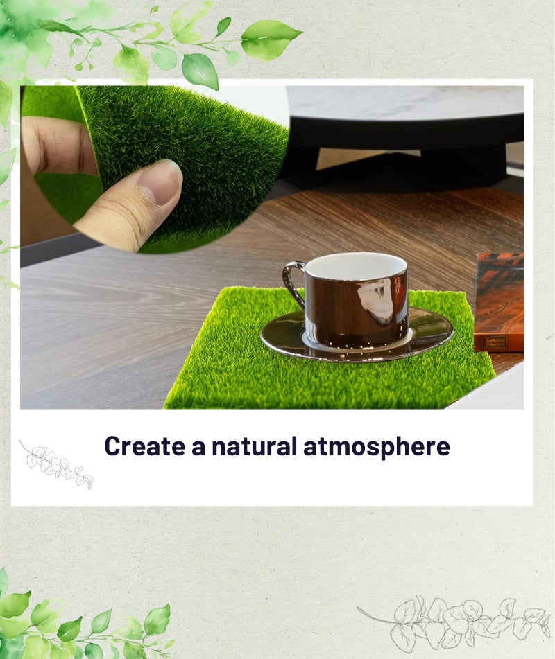 Buildcon Artificial Grass for Decoration, 15x15cm Green Grass Mat for DIY Fairy Garden, Miniature Garden Decorations, Dollhouse Decoration, Indoor/Outdoor Miniature Gardening (2) - Image 4
