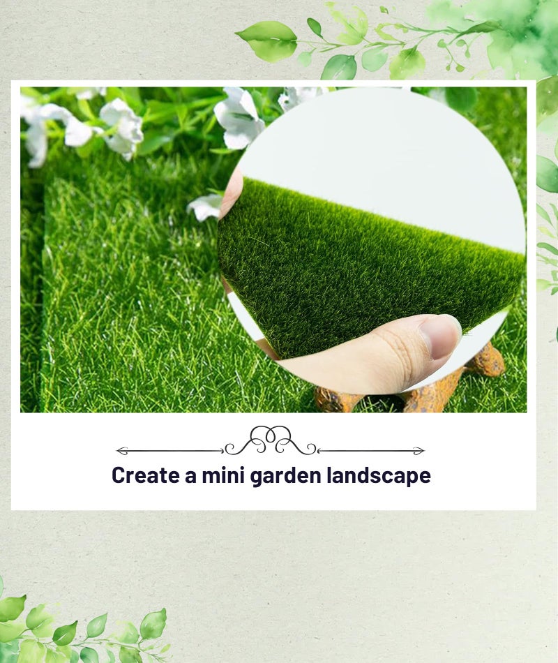 Buildcon Artificial Grass for Decoration, 15x15cm Green Grass Mat for DIY Fairy Garden, Miniature Garden Decorations, Dollhouse Decoration, Indoor/Outdoor Miniature Gardening (2) - Image 5