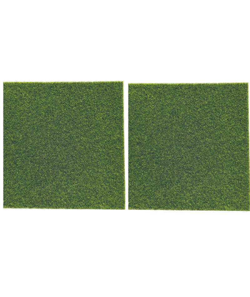 Buildcon Artificial Grass for Decoration, 15x15cm Green Grass Mat for DIY Fairy Garden, Miniature Garden Decorations, Dollhouse Decoration, Indoor/Outdoor Miniature Gardening (2) - Image 1