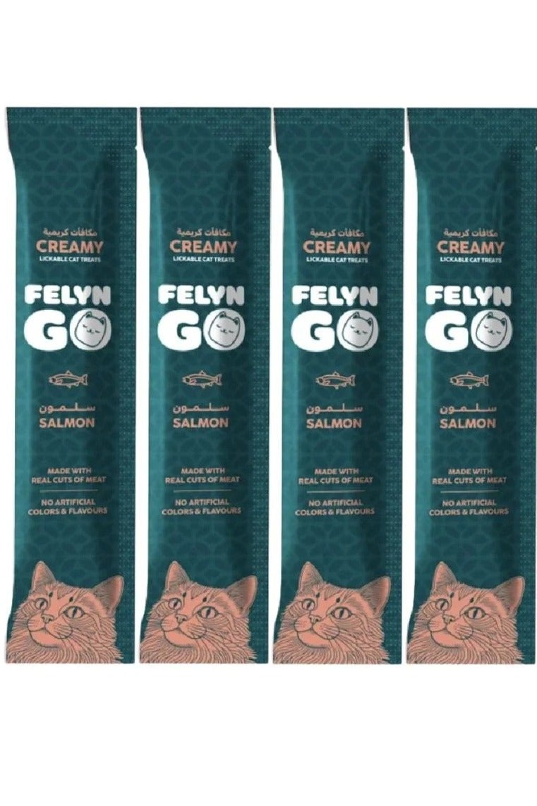 Felyn GO Cat Creamy Treats Salmon Liver Flavor 4 x 15g Artificial Color & Flavor-Free Formula - Cat Treats - Image 2