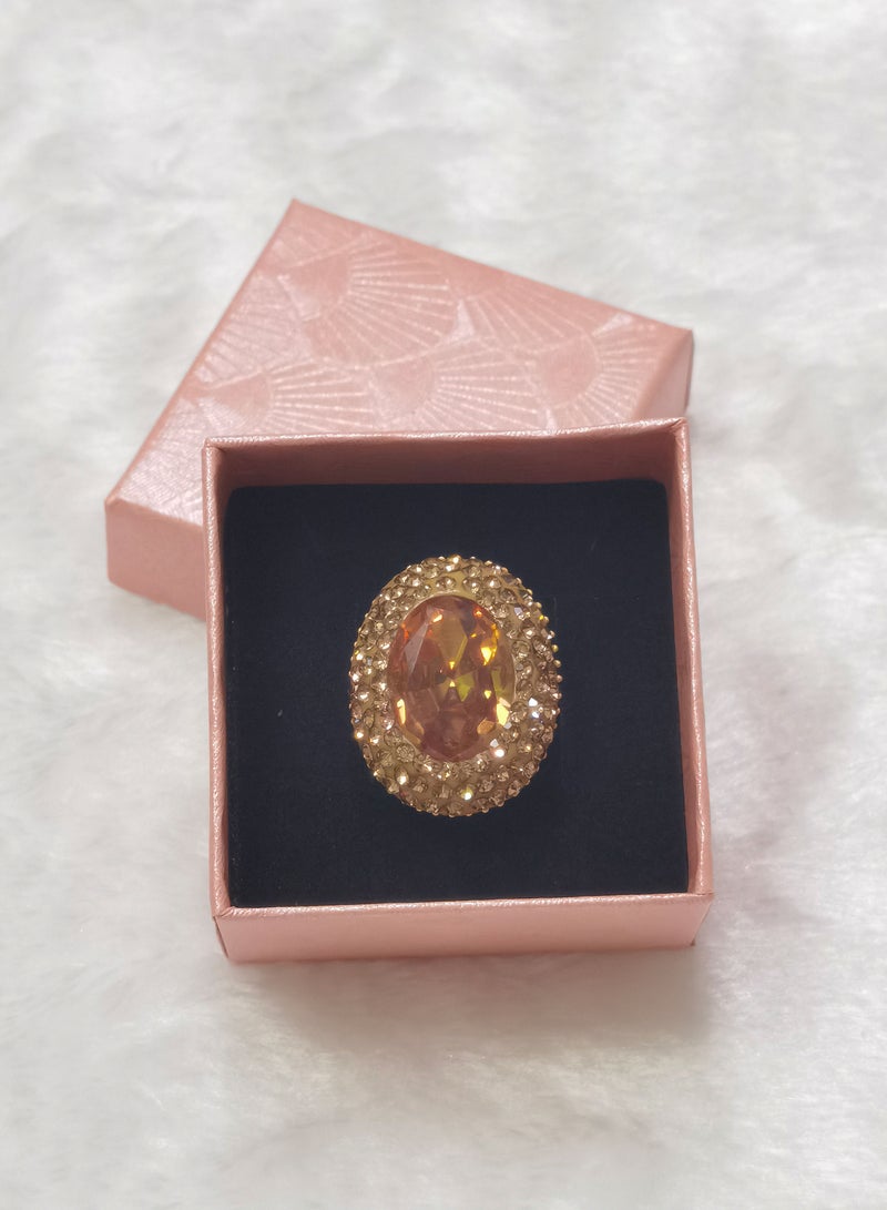 Gemstone Luxury Jewelry Crystal Embellished Unique Handmade Jewelry Round Cut Stone Ring - Image 2