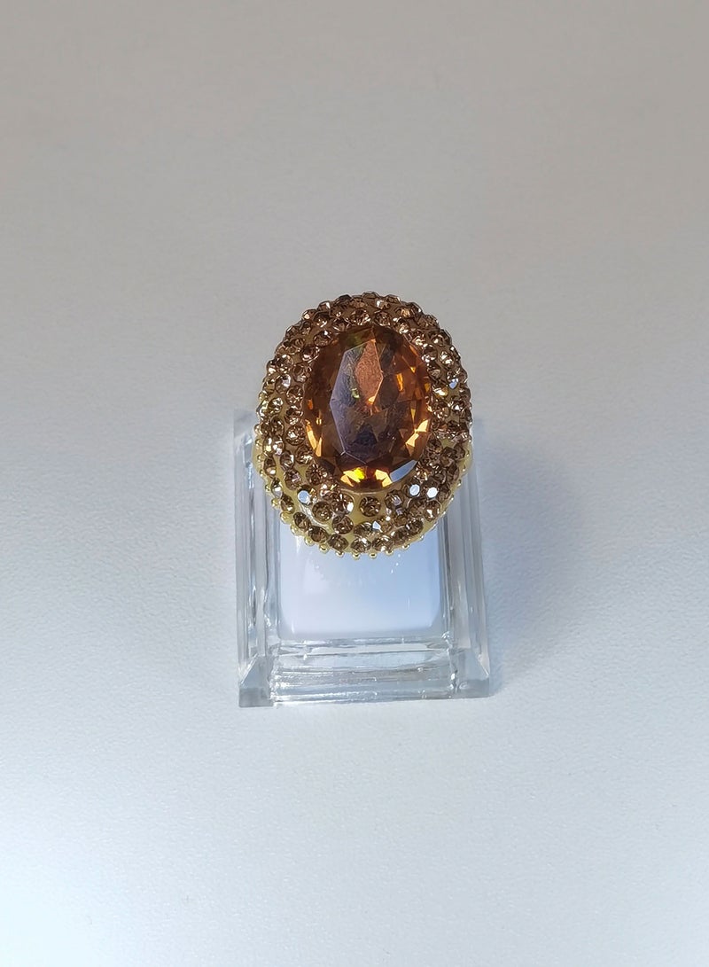 Gemstone Luxury Jewelry Crystal Embellished Unique Handmade Jewelry Round Cut Stone Ring - Image 3