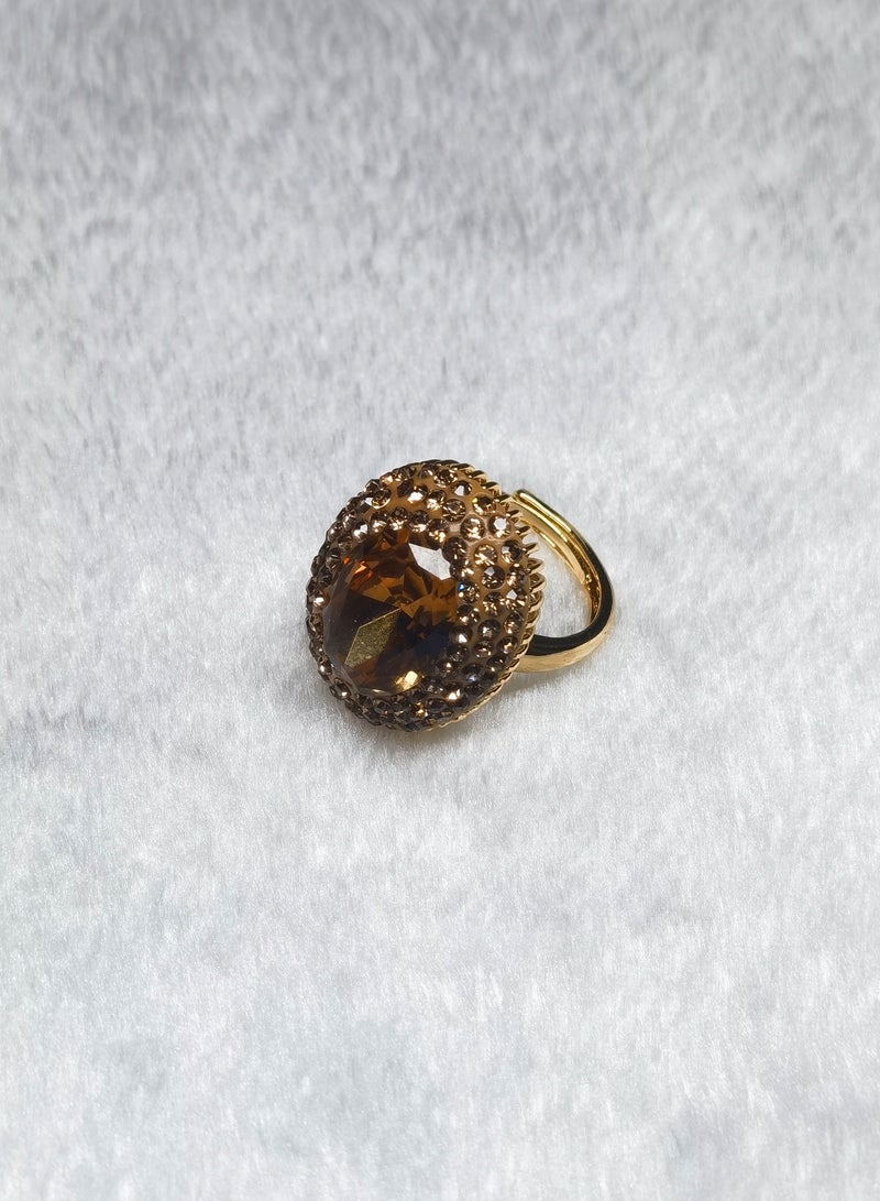 Gemstone Luxury Jewelry Crystal Embellished Unique Handmade Jewelry Round Cut Stone Ring - Image 4