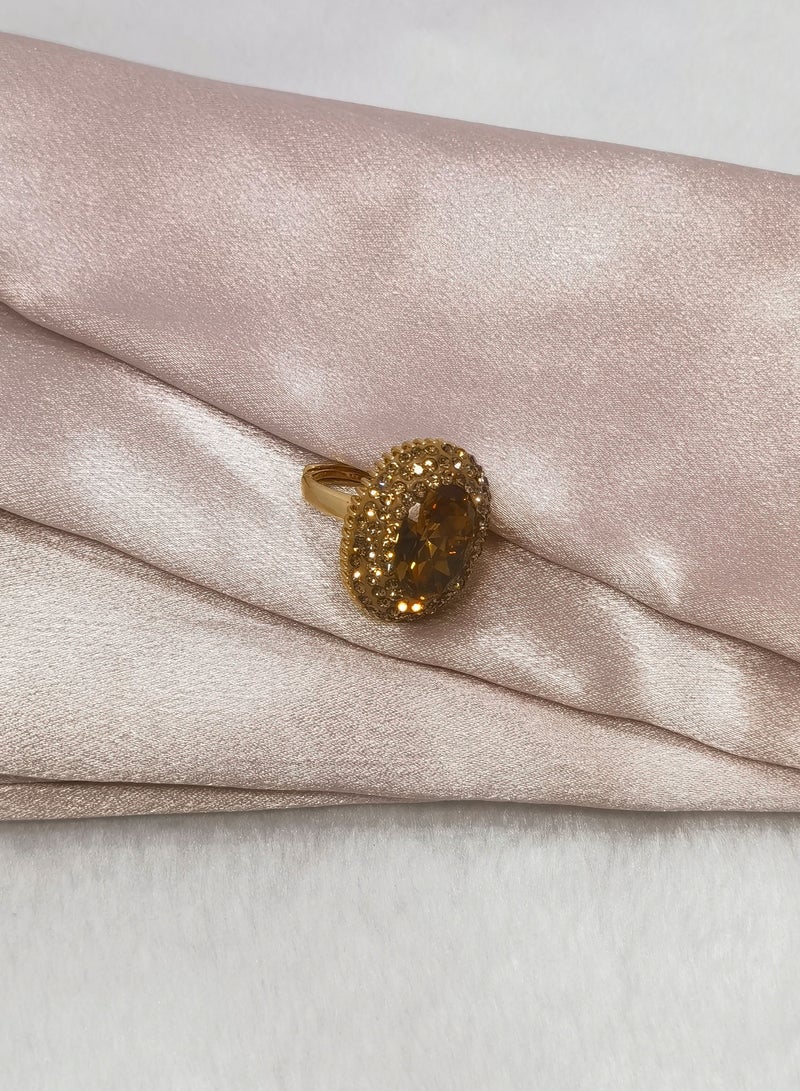 Gemstone Luxury Jewelry Crystal Embellished Unique Handmade Jewelry Round Cut Stone Ring - Image 5