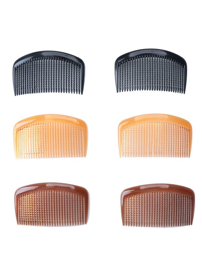 Ruwado 6 Pcs 29 Teeth French Hair Side Comb Vintage Style Coffee Black Brown Plastic Twist Hair Clips Accessories For Women Girls Long Fine Curly Hair Decorative Diy Hair Supplies - Image 1