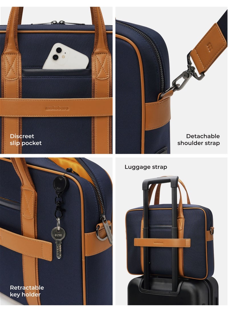 Mokobara The Decaf Briefcase - Nylon Material | Coastline, Navy Blue  - Image 5