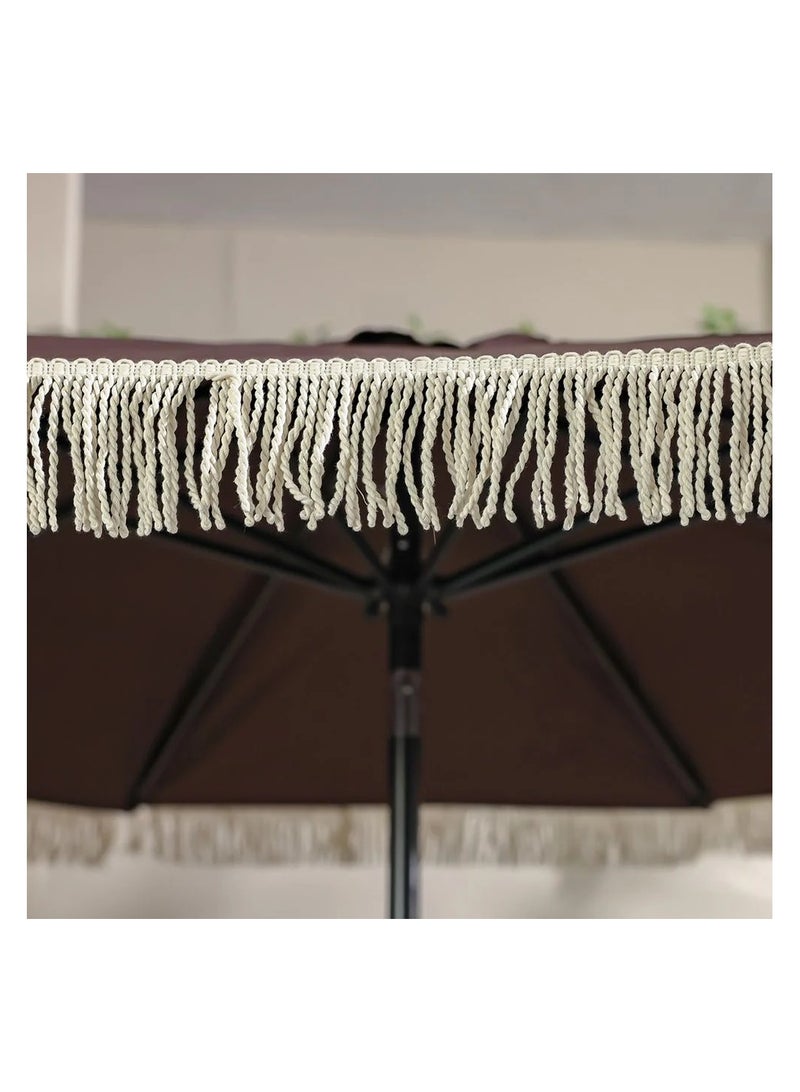 DANUBE HOME مظلة واحة مع زخرفة بدون قاعدة 2.7م مظلة فناء قابلة للتعديل | تصميم حديث مظلة شمسية خارجية مقاومة للماء مع حماية من الأشعة فوق البنفسجية للشرفة والشاطئ والمسبح 270x270 سم - بني - Image 2