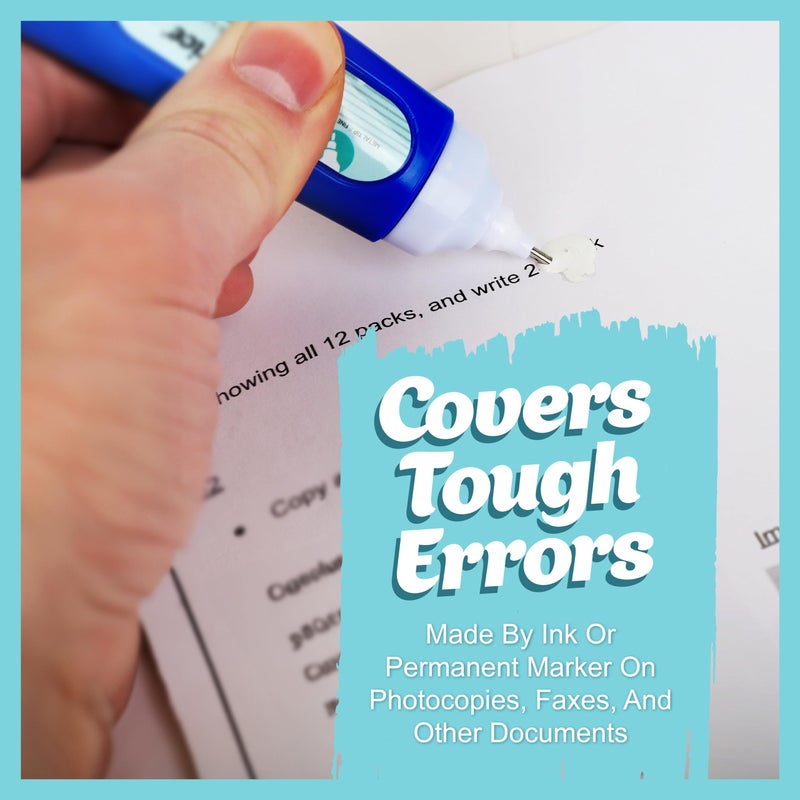 Darice Liquid Correction Pen Box of 24 - Multi-Purpose Liquid White Out Pen with Metal Tip for School, Office & Home - Image 5