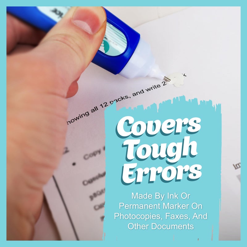 Darice Liquid Correction Pen Box of 24 - Multi-Purpose Liquid White Out Pen with Metal Tip for School, Office & Home - Image 4