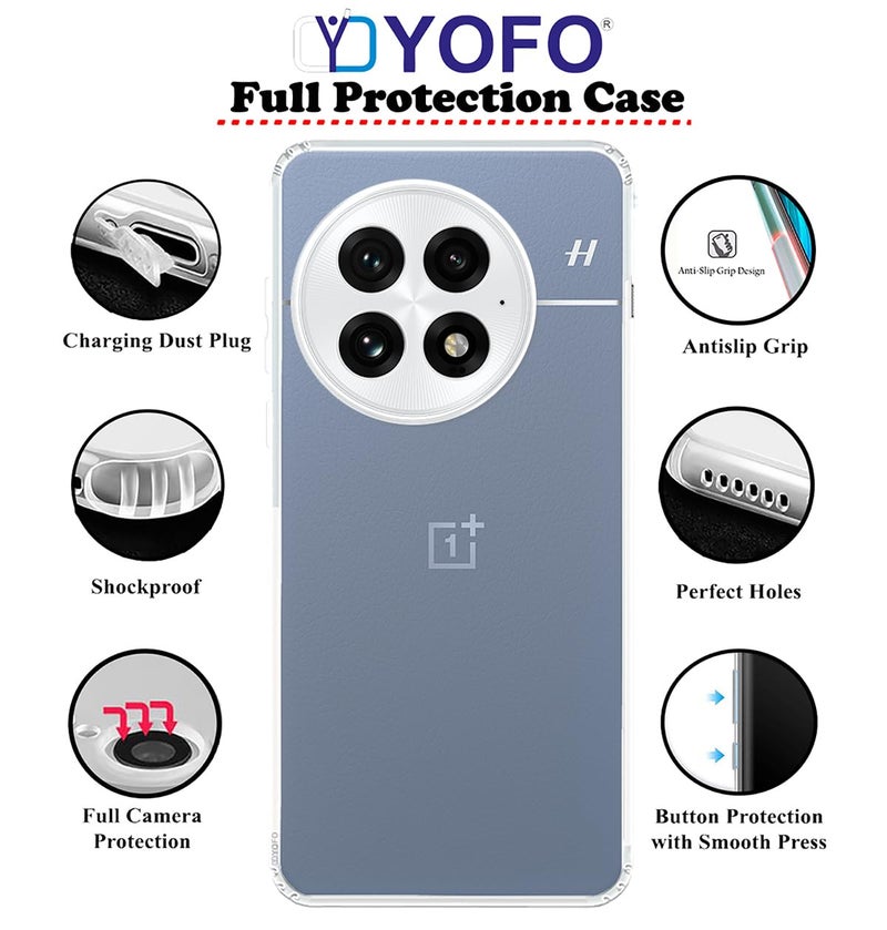 YOFO Silicon Back Cover Case for OnePlus 13 (Transparent) Camera Protection with Dust Plug - Image 2