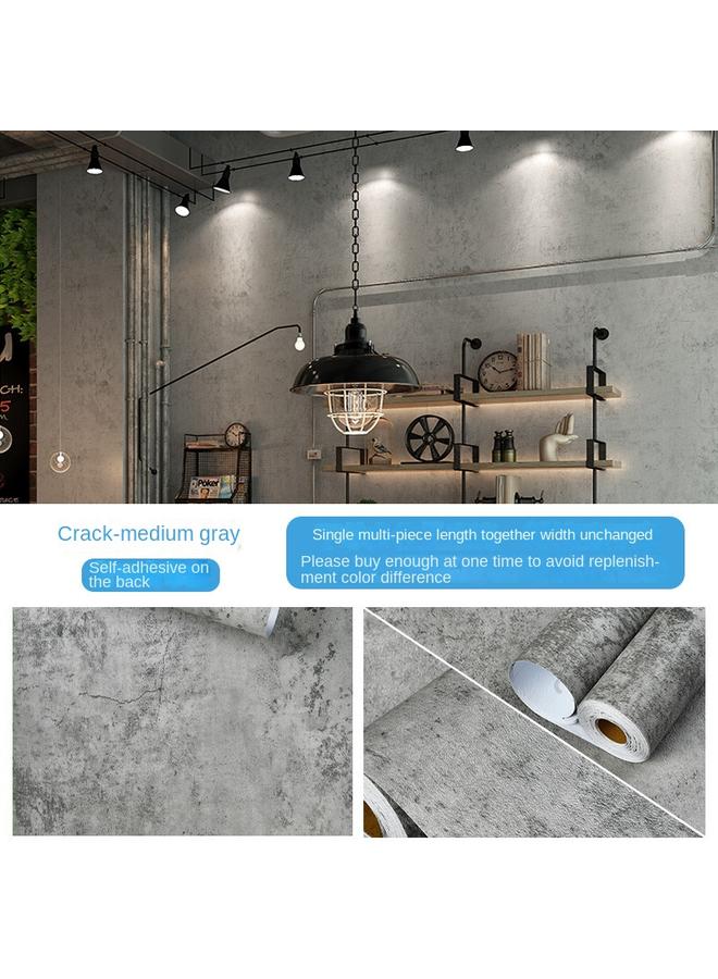 Bluejw Vintage Cement Gray Wallpaper Self-adhesive Waterproof Industrial Wind Self-adhesive Stickers Hotel Clothing Store Coffee Shop Wallpaper Self-adhesive - Image 1