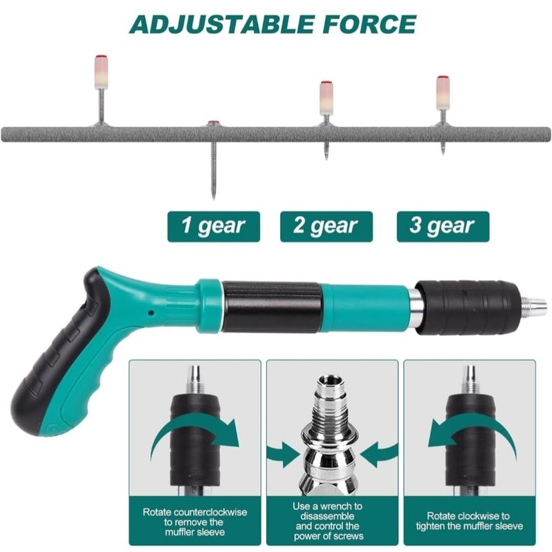 Stepallz Manual Steel Nail Gun Wall Fastening Tool Kit for Concrete and Wood with 20 Nails NAIL GUN 20 NAIL  - Image 2