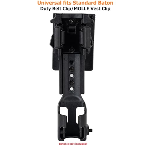 TACNEX Quick Release Baton Holder w/MOLLE Vest Clip Rotatable Police Baton Holster 16"-21"-26" Telescopic Baton Carrier ASP Baton Carry Case Expandable Baton Flashlight Support Stand for LE Security - Image 2