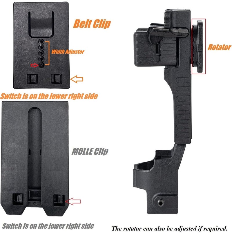 TACNEX Quick Release Baton Holder w/MOLLE Vest Clip Rotatable Police Baton Holster 16"-21"-26" Telescopic Baton Carrier ASP Baton Carry Case Expandable Baton Flashlight Support Stand for LE Security - Image 4