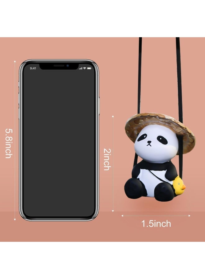 لطيف الباندا نموذج يهتز السيارة أو مرآة الرؤية الخلفية، مرآة الرؤية الخلفية السيارة ديكور، يمكن تعديل حبل شنق، مناسبة لأفراد الأسرة، الأزواج، الأصدقاء هدية - Image 2