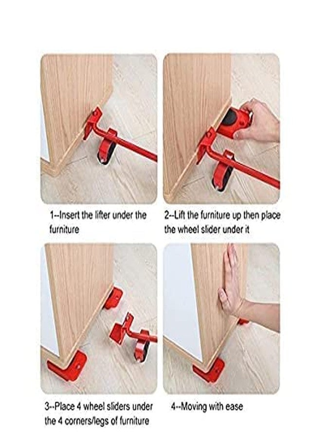 BSBDA Heavy Duty Furniture Lifter Mover Shifting Tool Set with Wheel Pads Furniture Moving Roller Wheel Set for Washing Machines, Fridge, Sofa Adjustable Height Moving Helper - Image 3