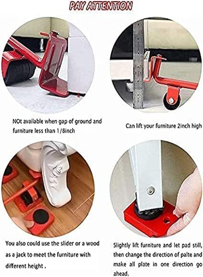 BSBDA Heavy Duty Furniture Lifter Mover Shifting Tool Set with Wheel Pads Furniture Moving Roller Wheel Set for Washing Machines, Fridge, Sofa Adjustable Height Moving Helper - Image 4