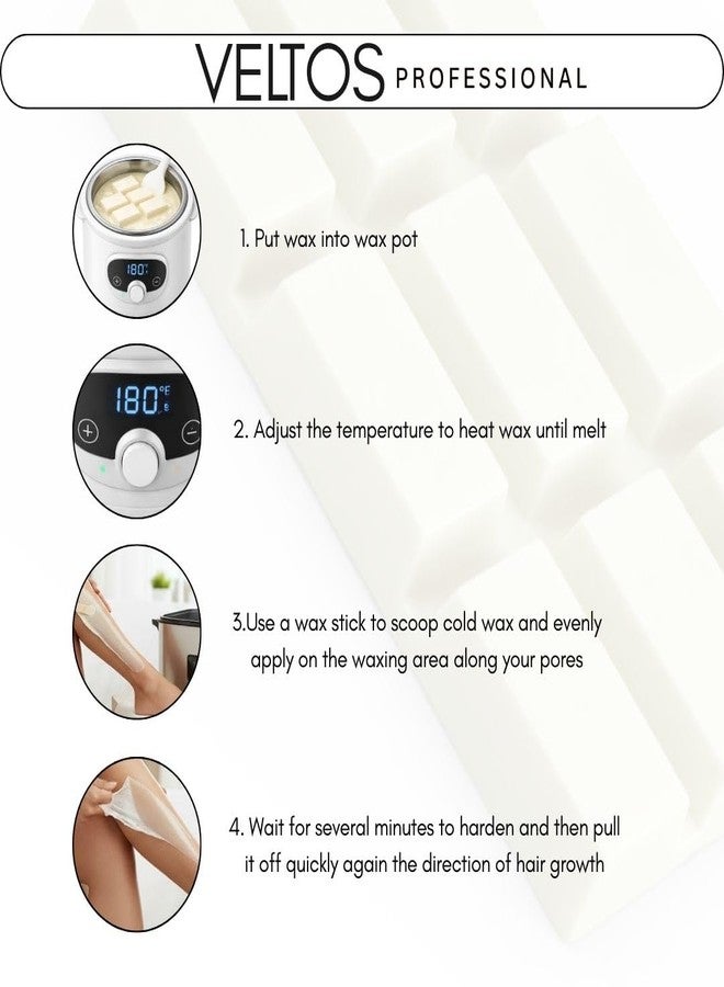 VELTOS Professional Brazilian White Chocolate Wax for Face, Bikini Line and Underarms, No Strips Required - Image 3