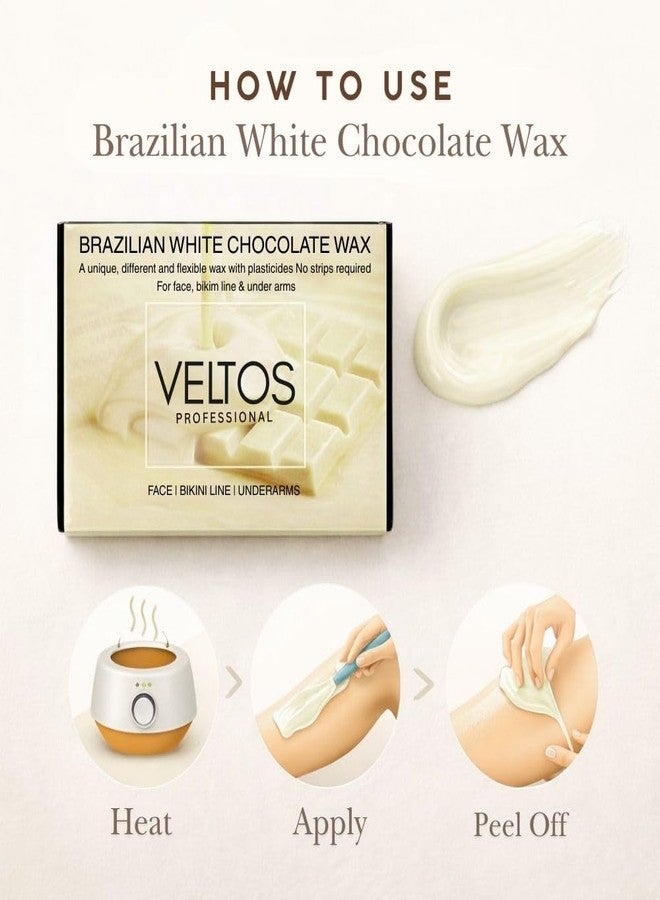 VELTOS Professional Brazilian White Chocolate Wax for Face, Bikini Line and Underarms, No Strips Required - Image 5