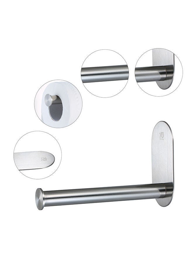 NIBEMINENT Multifounctional Nail-Free Wall-Mounted Holder Silver 5x15x0.138centimeter - Image 3