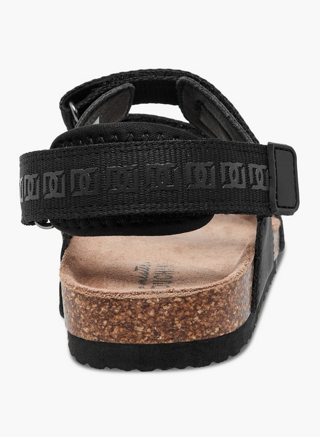 Mister Duchini Textured Sandals with Hook and Loop Closure - Image 4