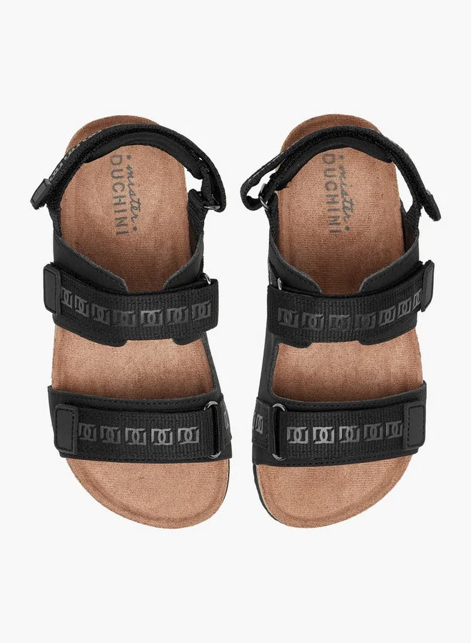 Mister Duchini Textured Sandals with Hook and Loop Closure