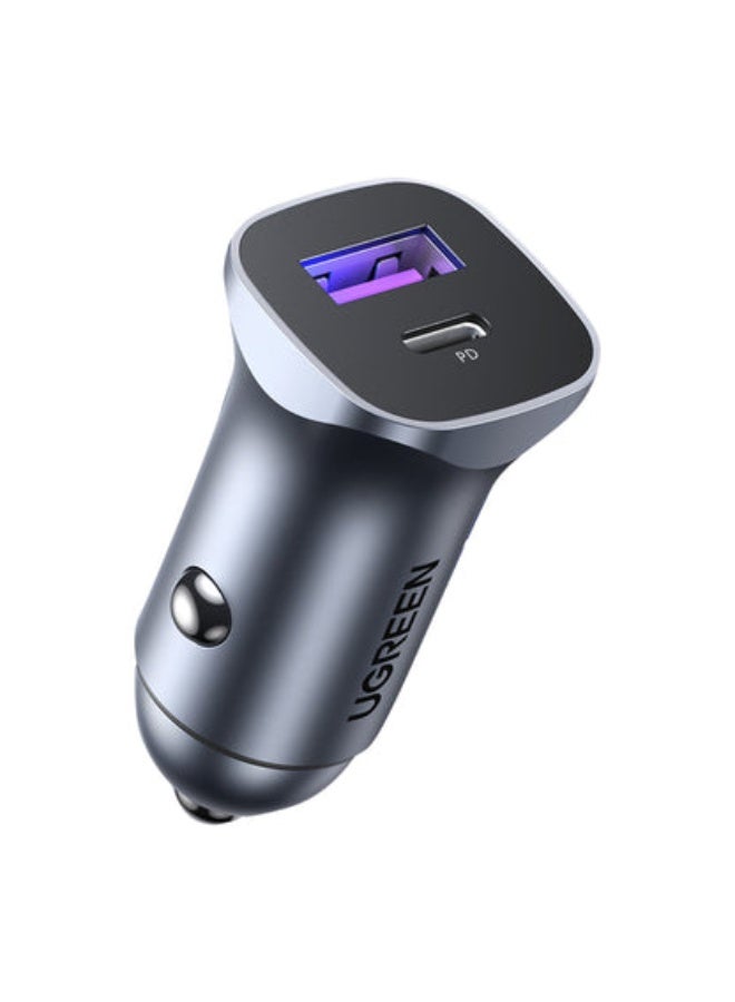 UGREEN ECO UGREEN 30W 2-Port Fast Car Charger, USB-C Power Delivery + USB-A Quick Charge, Compact Design, Model CD130 - Image 1