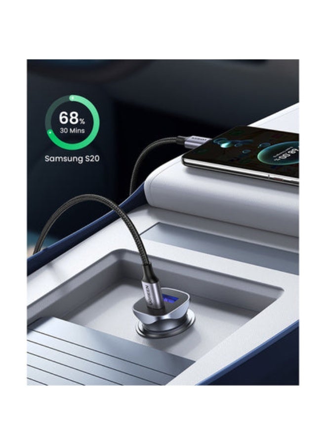 UGREEN ECO UGREEN 30W 2-Port Fast Car Charger, USB-C Power Delivery + USB-A Quick Charge, Compact Design, Model CD130 - Image 3