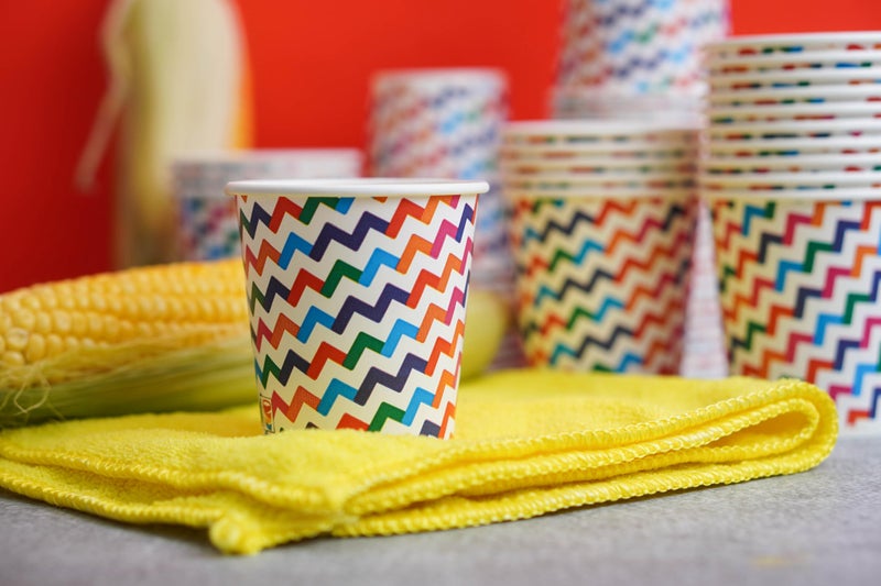 PARICOTT 200ml – 200 Cups | Zigzag Printed Paper Cups | Eco-Friendly Disposable Cups for Hot & Cold Beverages – Ideal for Tea, Coffee, Juice, Water, Cocktail, Party, Travel, Wedding, Events - Image 2