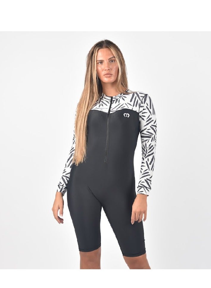 modestly active Long Sleeve/ Short Leg All-in-One Swimwear Suit Tracey Swimwear and Modest Swimwear - Image 2