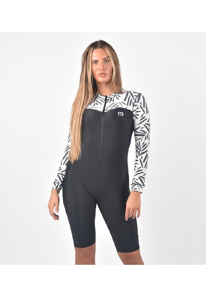 modestly active Long Sleeve/ Short Leg All-in-One Swimwear Suit Tracey Swimwear and Modest Swimwear - Image 3