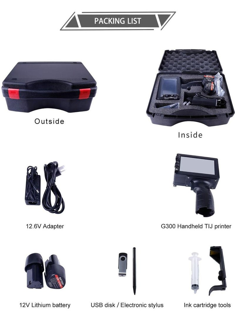 Elite Handheld Inkjet Printer Gun with 4.3 Inch LED Touch Screen Quick-Drying Inkjet Coding Machine for QRCode Barcode Production Date Time Logo Batch Number 20 Language - Image 3