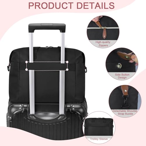 Pritent Diaper Bag Tote - Diaper Baby Bags with Pacifier Case, Shoulder Straps, Stroller Clips, Waterproof Large Mommy Maternity Travel Baby Bag for Mom and Dad, Medium, Black - Image 4