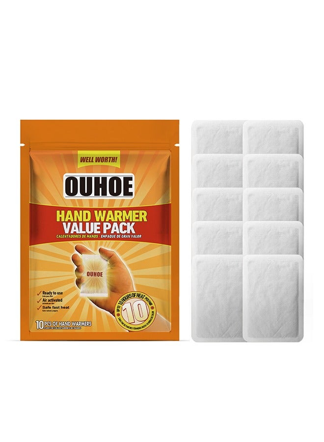 أوهو حزمة دفء اليد القيمة - سخانات تنشيط الهواء الطبيعية عديمة الرائحة وآمنة تدوم طويلا - حتى 10 ساعات من الحرارة - 10 قطع - Image 1
