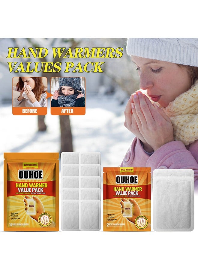أوهو حزمة دفء اليد القيمة - سخانات تنشيط الهواء الطبيعية عديمة الرائحة وآمنة تدوم طويلا - حتى 10 ساعات من الحرارة - 10 قطع - Image 2