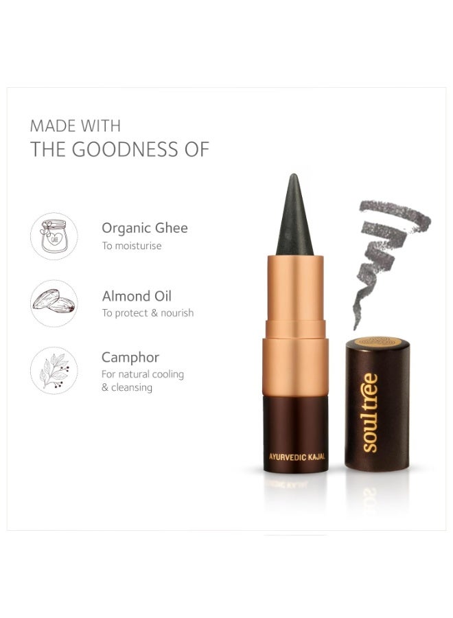 سول تري كحل SoulTree الأيورفيدي | كحل "Grey Glow" (004) | درجة اللون الرمادي | مُعزز بـ 100% سمن عضوي، وزيت اللوز، والكافور | يُهدئ العيون، ويمنحها شعوراً بالبرودة والتغذية | 3 غرام - Image 2