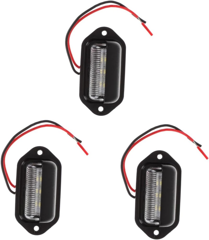 3pcs LED License Plate Light Assembly Bright Illumination Easy Install for Trucks RVs Trailers - Image 1