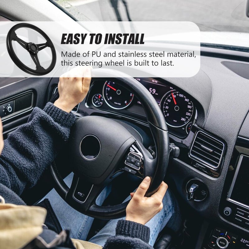 Steering Wheel Quick Release 14 Inch Universal Car Racing Steering Wheel - Image 4