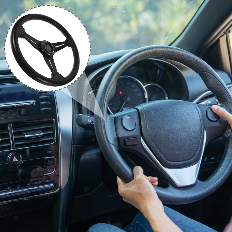 Steering Wheel Quick Release 14 Inch Universal Car Racing Steering Wheel - Image 2
