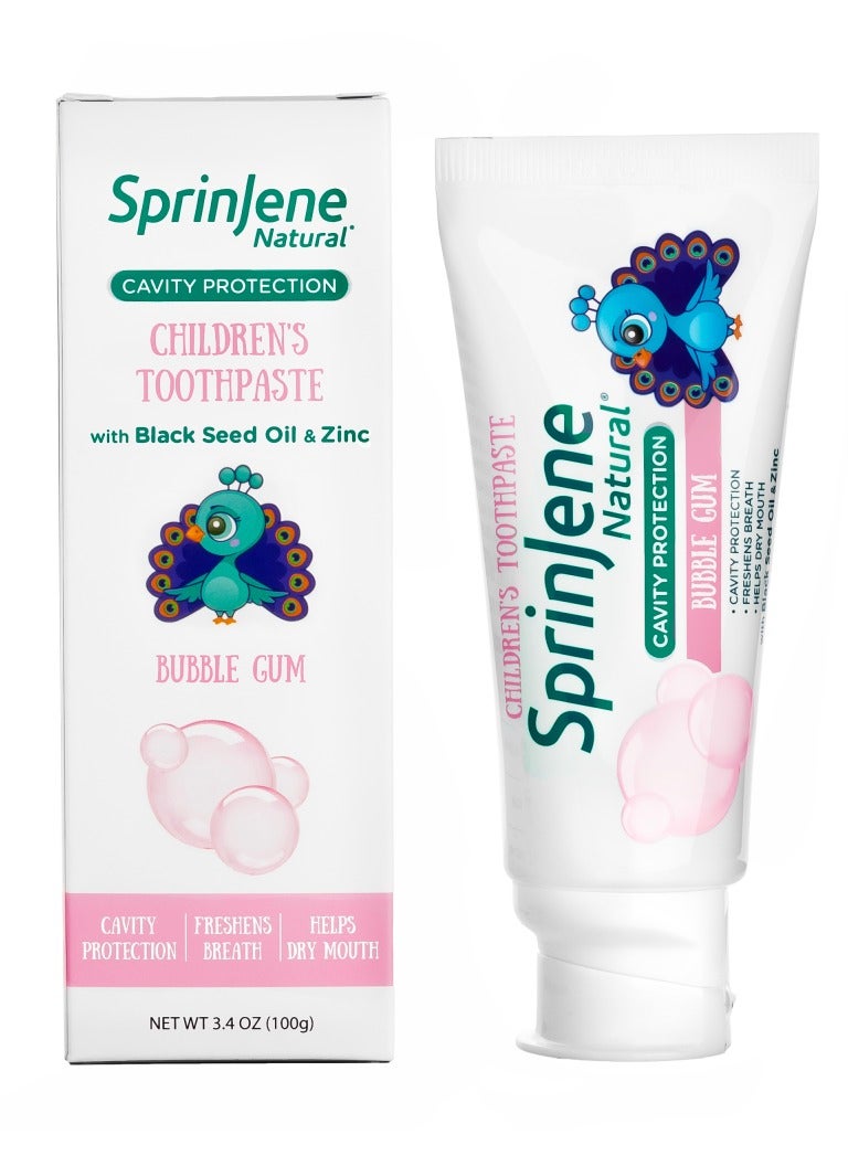 Springen Naturals Children's Toothpaste Bubble Gum for Cavity Protection 100g