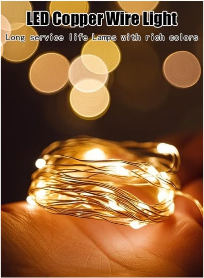 ,Camping lamp atmosphere string lights, LED 10-meter retro warm white string lights, popular atmosphere setting for outdoor bedrooms, decorative lights applicable for Halloween, Christmas, wedding decorative light strings - Image 1