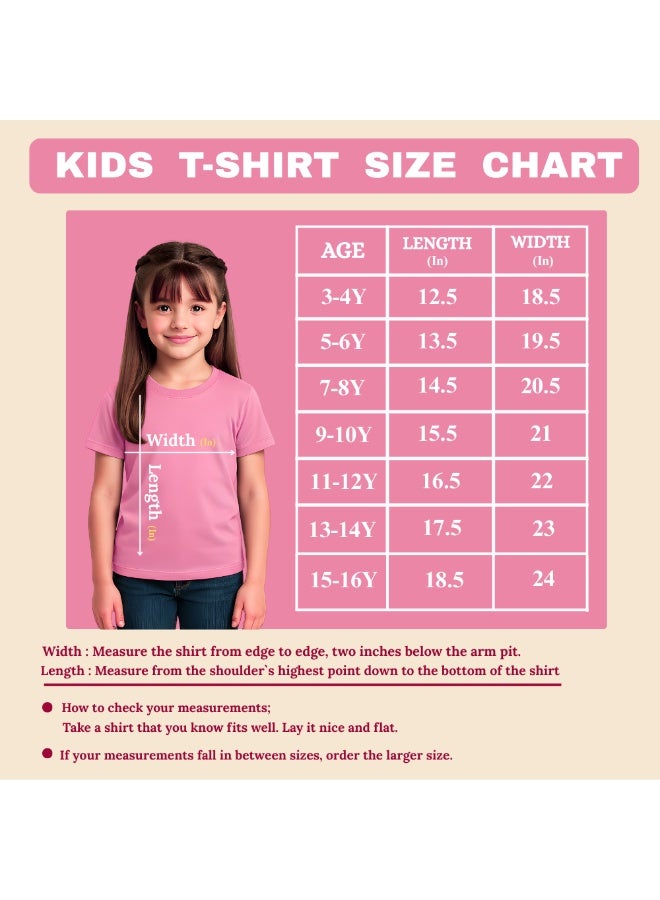 برينت شوب فور مي تيشيرت بناتي ليوم الرياضيات للأطفال | تيشيرت مطبوع عليه أرقام وكسور، تيشيرت بأكمام قصيرة مزين برموز رياضية ملونة - Image 2