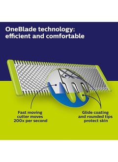 NIBEMINENT OneBlade Replaceable Blade QP220/50 Lime Green/Silver/Black  - Image 3
