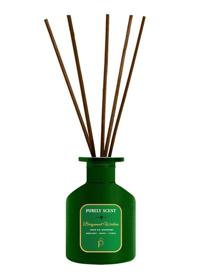 PURELY SCENT Bergamot Waters Reed Diffuser – 200ML | Citrus & Ocean Breeze | Fresh Long-Lasting Home Fragrance - Image 1