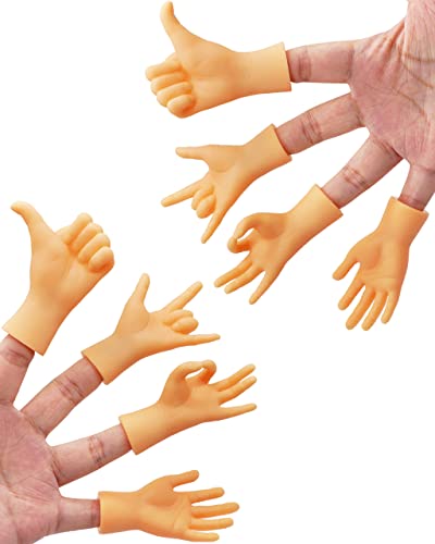 AQKILO Tiny Hands Finger Puppets Set 4 Pairs of Left and Right Hands Mini Novelty Toys for TikTok Skits Gag Gifts and Classroom Fun - Image 1