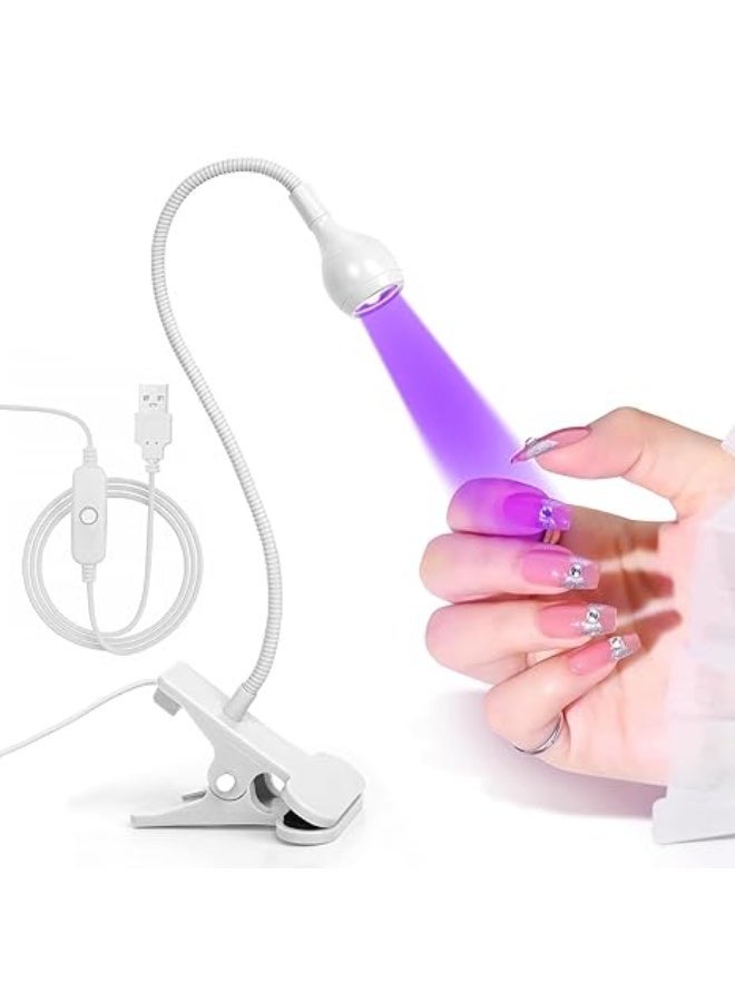 Gooseneck USB Clip Nail Lamp 395nm UV Curing Light 3W Nail Gel Dryer Purple Light for Nail Art Fluorescent Detection Money Check Phone Repair - Image 2