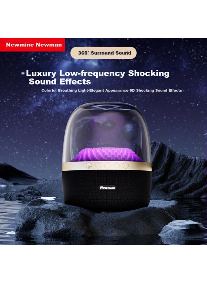 Newmine Bt512 Bluetooth Speaker Desktop Sound Home User Outdoor Colorful Light Mini Portable Wireless Small Speaker Subwoofer - Image 1