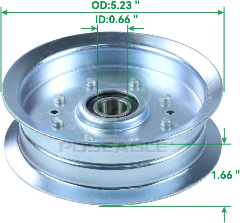 POSEAGLE 2 Pack GY20629 Idler Pulley Replaces GY20110 AUC17621 GY22082 756-05034A 756-05034 for D110 D130 D140 D150 D155 D170 E140 E180 L100 L110 L120 L130 LA105 LA115 LA130 LA145 LA150 Z225 Tractors - Image 3