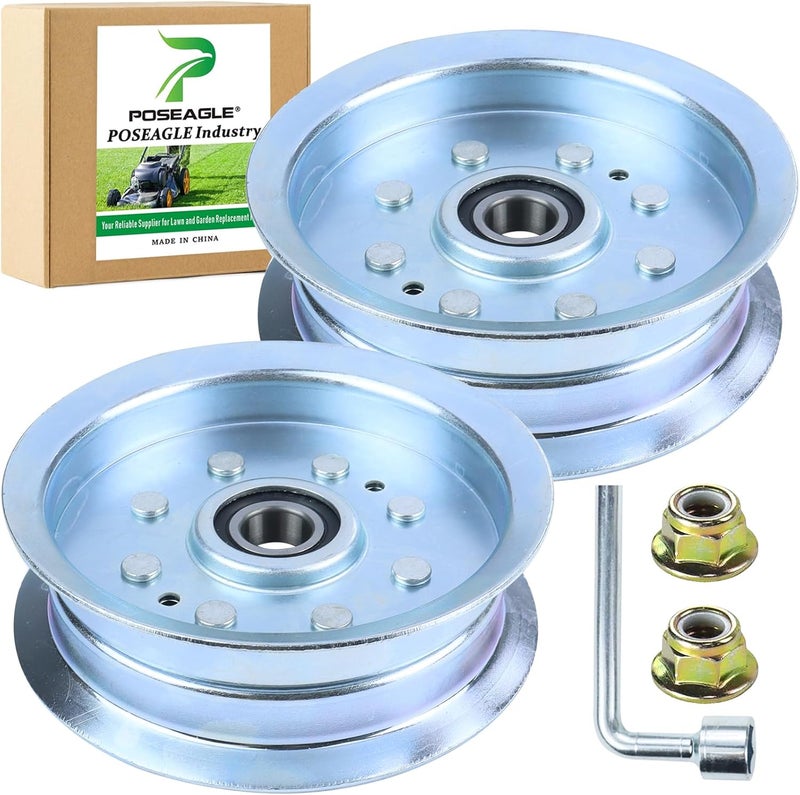 POSEAGLE 2 Pack GY20629 Idler Pulley Replaces GY20110 AUC17621 GY22082 756-05034A 756-05034 for D110 D130 D140 D150 D155 D170 E140 E180 L100 L110 L120 L130 LA105 LA115 LA130 LA145 LA150 Z225 Tractors - Image 1